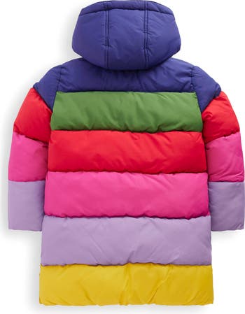 Kids' Longline Hooded Quilted Puffer Coat