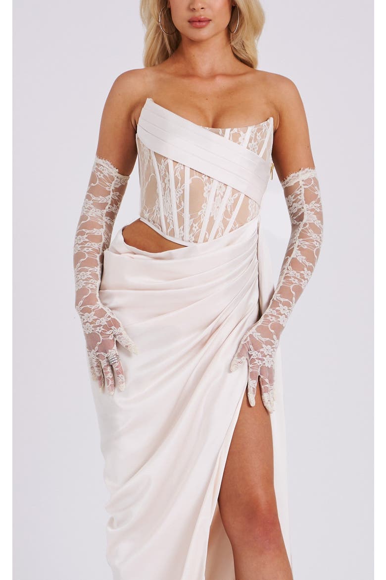 Rae Lace Opera-length Gloves, Alternate, color, White