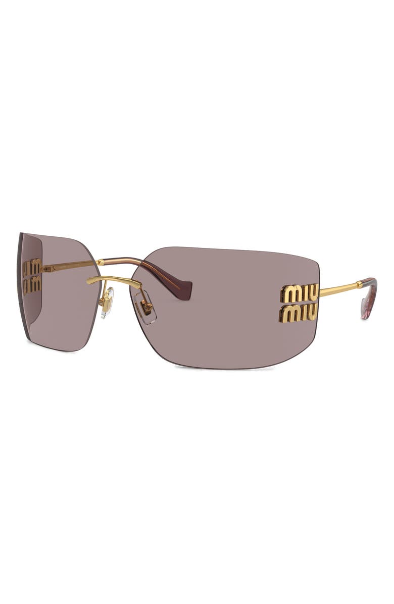 Miu Miu 80mm Oversize Irregular Sunglasses, Alternate, color, Gold