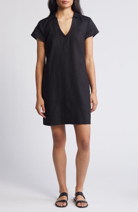 Two Palms Short Sleeve Linen Dress