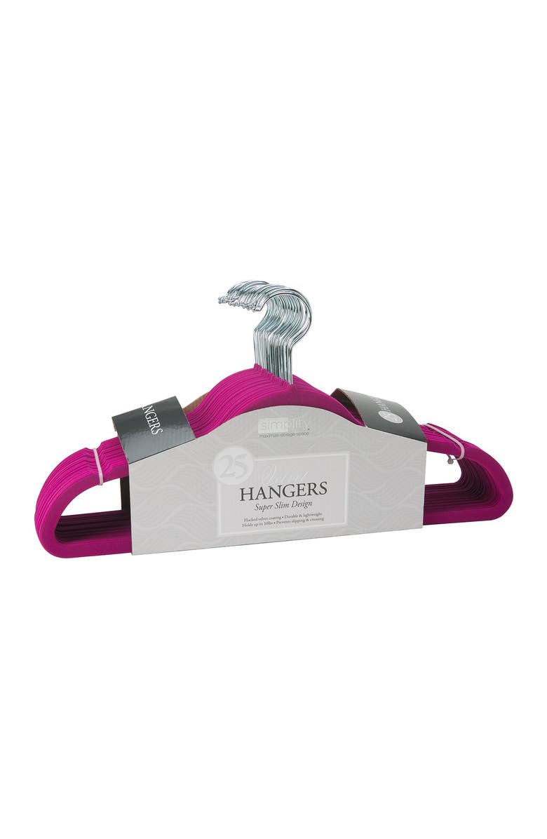KENNEDY INTERNATIONAL Fuchsia Simplify Slim Velvet Suit Hanger - Set of 25, Alternate, color, 