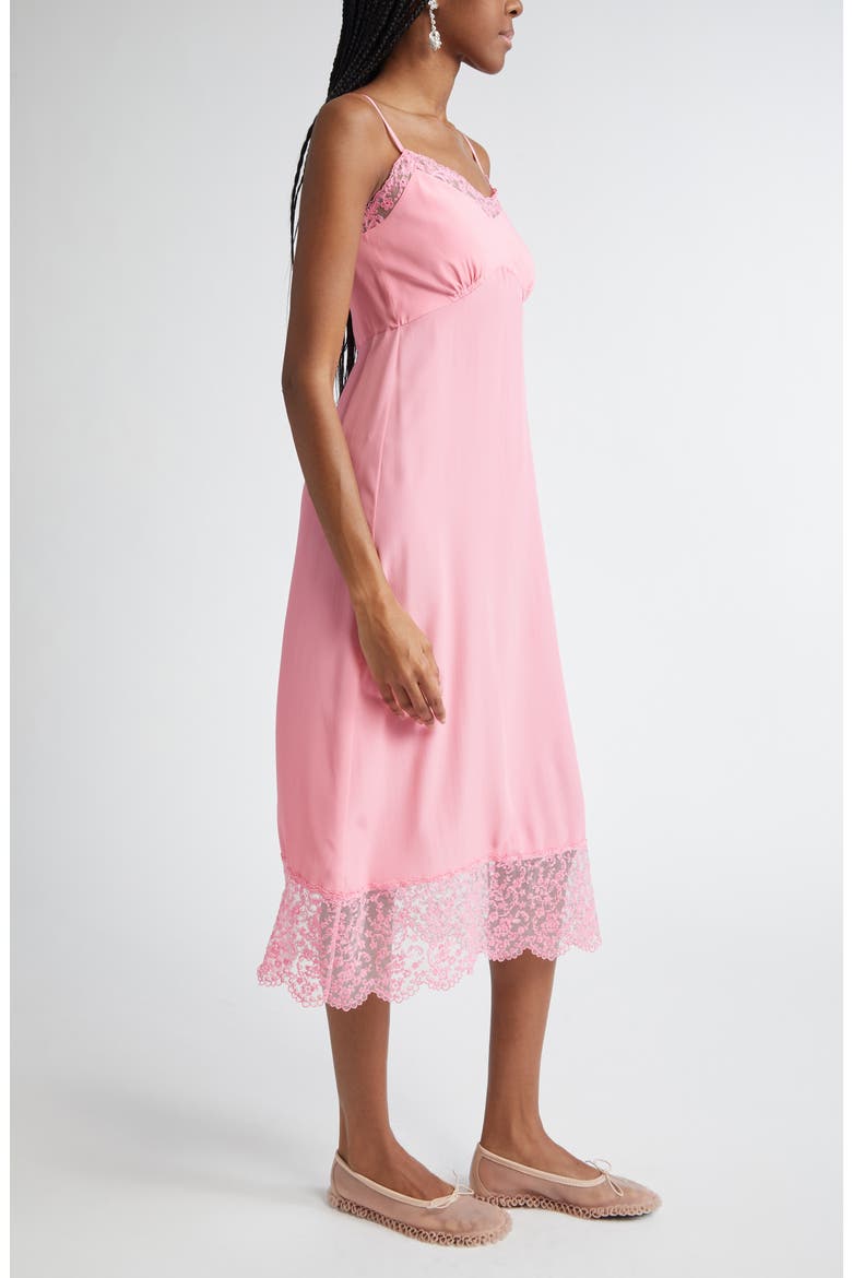 Lace Trim Slipdress, Alternate, color, BRIGHT PINK