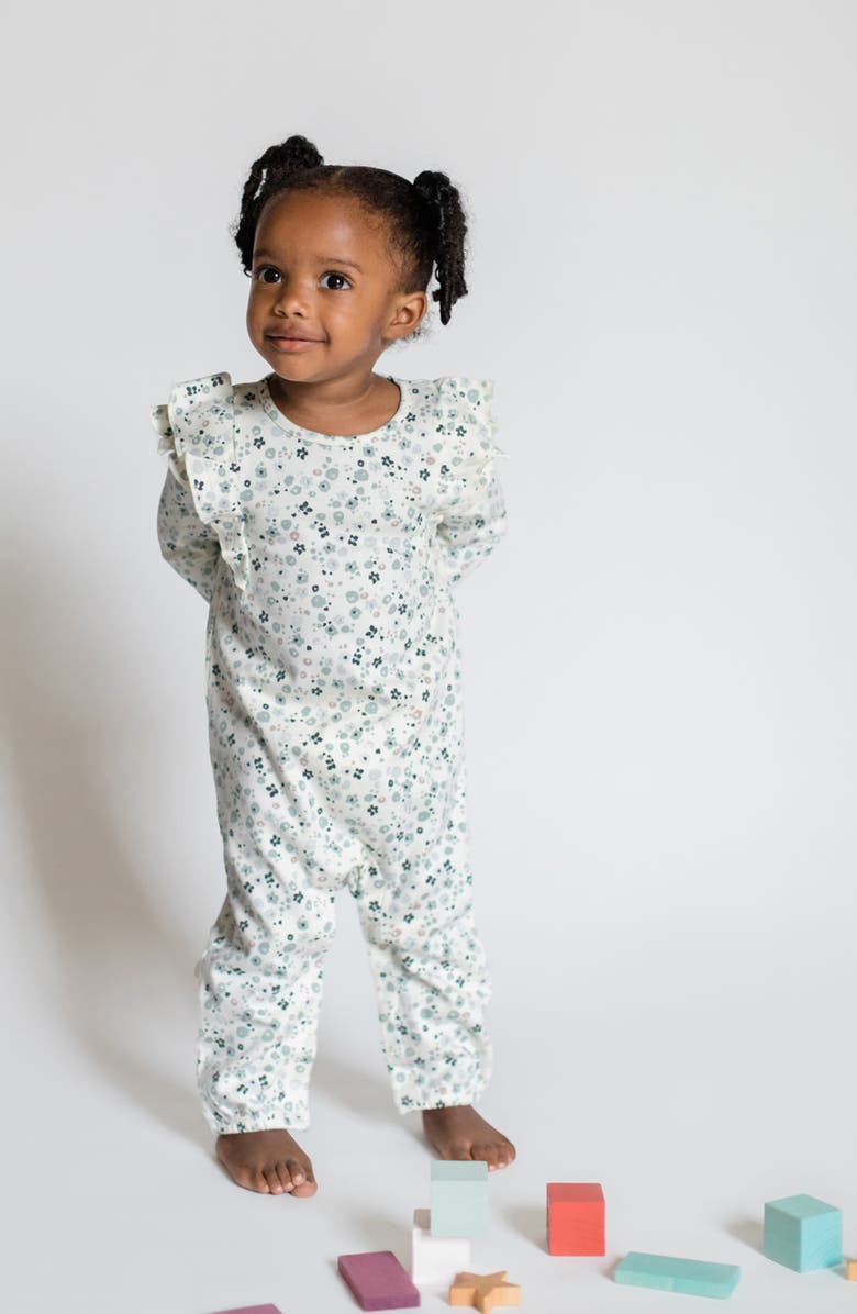 Pehr Bluebells Organic Cotton Long Sleeve Romper, Alternate, color,