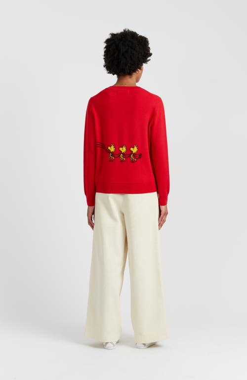 Chinti & Parker Wool-cashmere Holiday Snoopy Sweater In Red