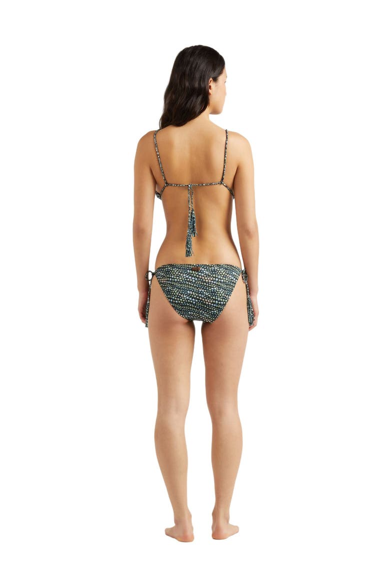 Women's Pearl Jersey Rope Tresses Mini Brief Bikini Bottom, Alternate, color, NOIR