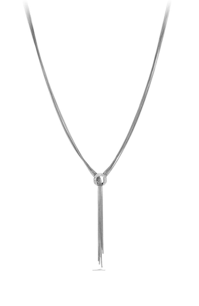 David Yurman 'Chain' Box Chain Drop Necklace with Diamonds, Main, color,