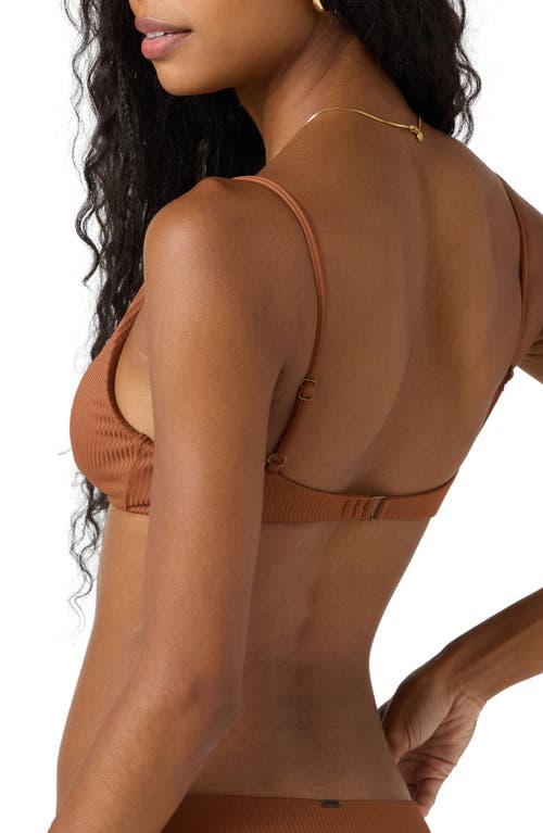 O'neill Saltwater Pismo Rib Bikini Top In Brown