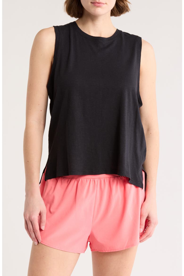 Easy Day Slub Tank, Main, color, BLACK