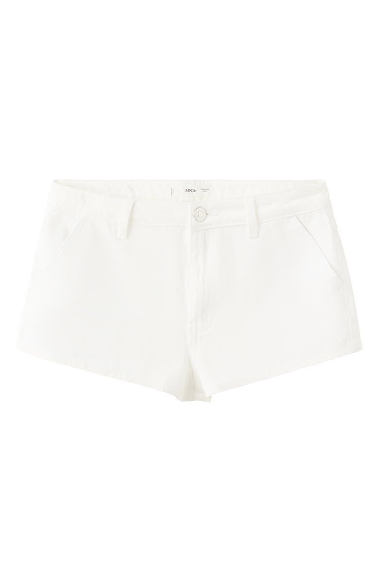 MANGO TEEN Low Rise Embroidered Flower Denim Shorts, Alternate, color,