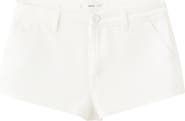 MANGO TEEN Low Rise Embroidered Flower Denim Shorts