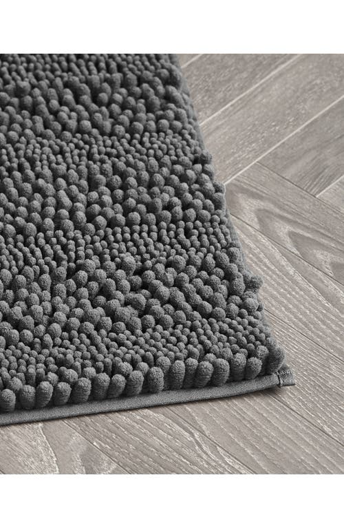 Laura Ashley Chenille Set Of 2 Bath Rugs In Dark Grey