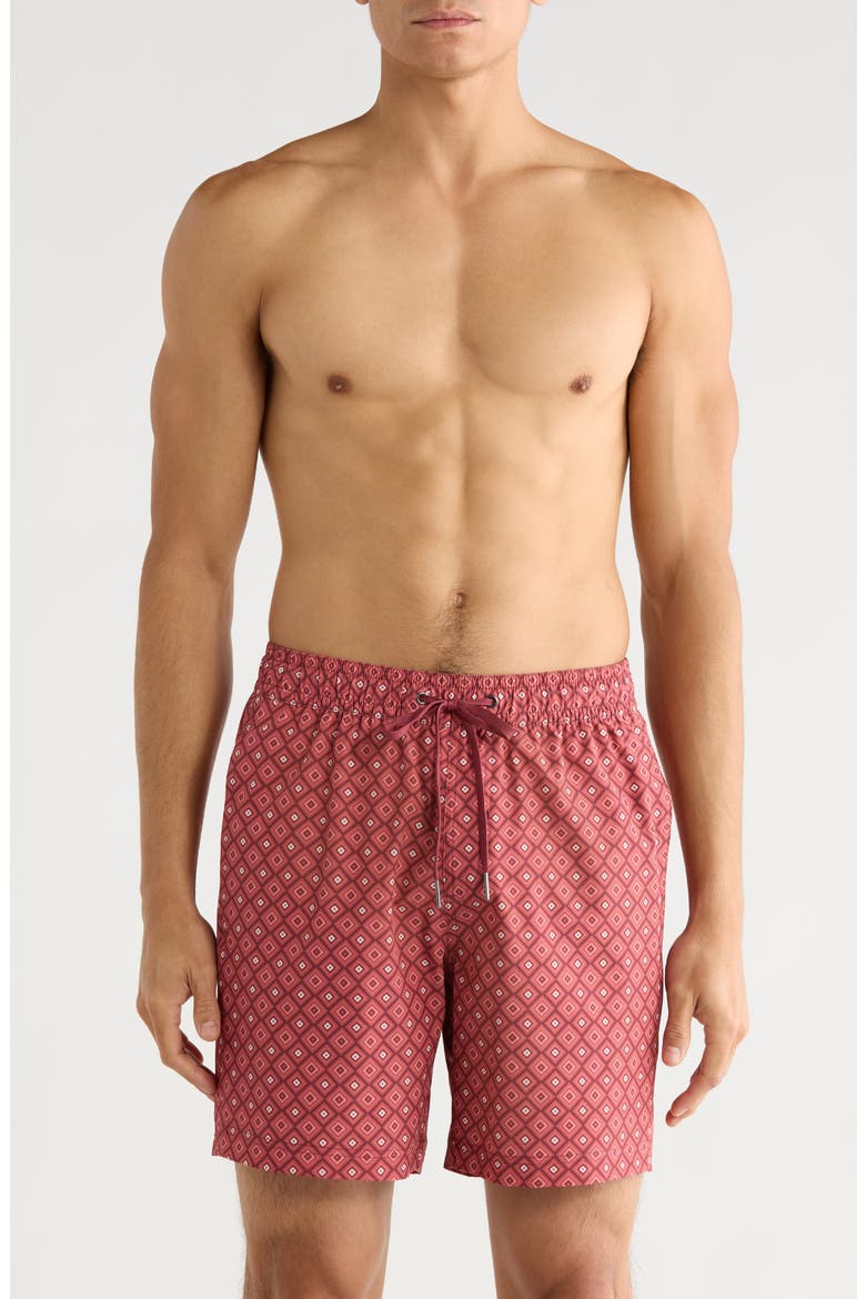 Cruiser Swim Trunks, Main, color, RED MOSAIC