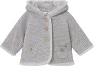 Mayoral Knit Jacket with Faux Fur
