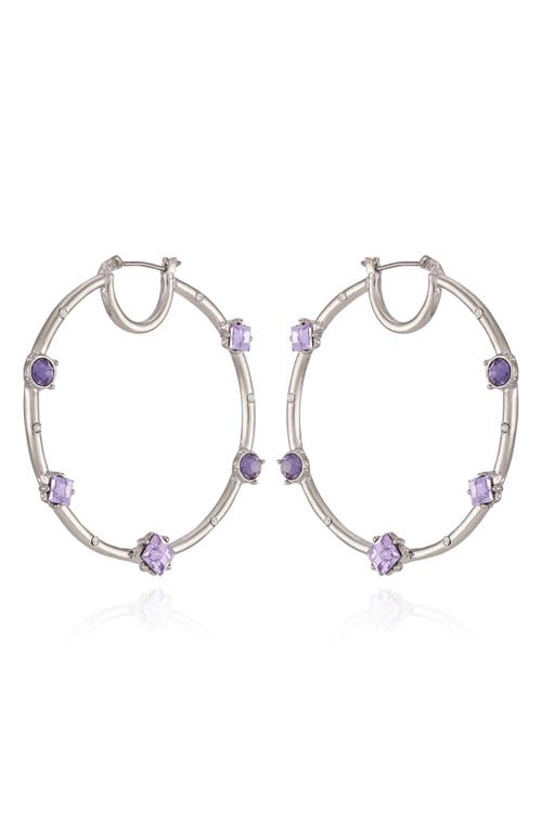 Vince Camuto Crystal Hoop Earrings In Silvertone