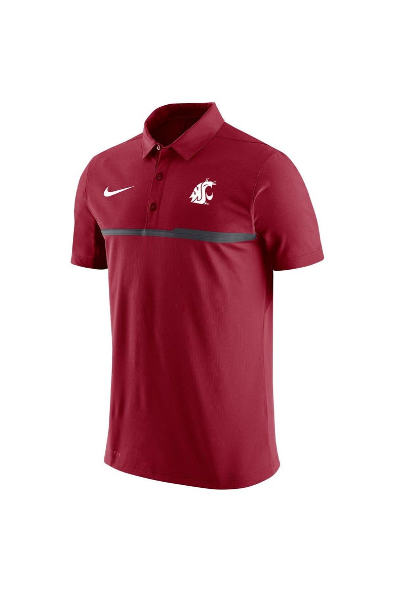 Men's Nike Crimson Washington State Cougars Coaches Performance Polo, Alternate, color, Crimson
