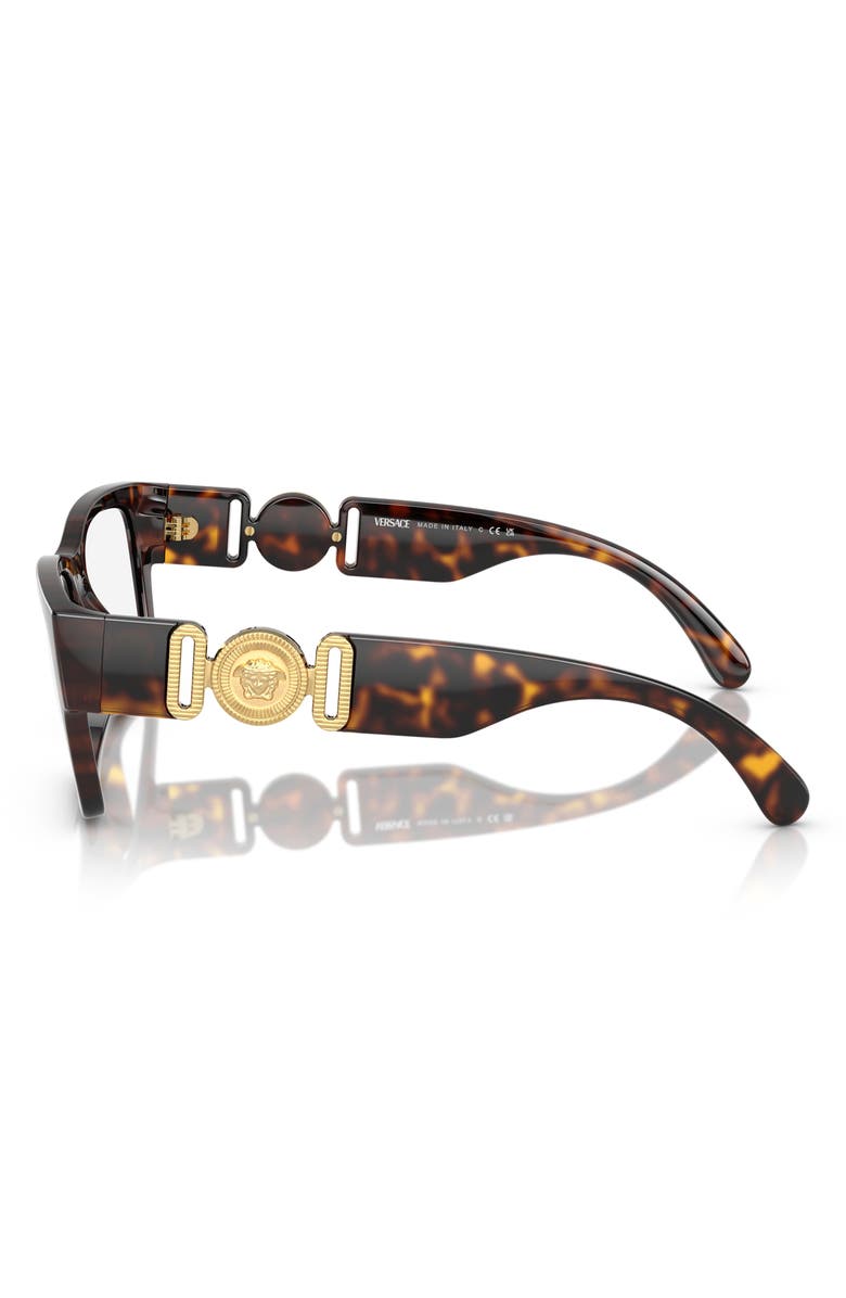 Versace 55mm Pillow Optical Glasses, Alternate, color, Havana