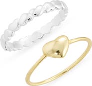 ARGENTO VIVO Set of 2 Two-Tone Stacking Rings