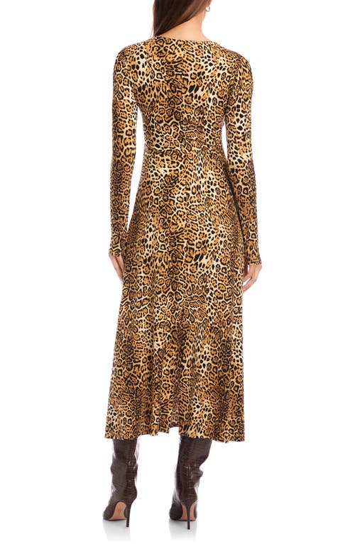 Fifteen Twenty Kourtney Leopard Print Long Sleeve Dress In Multi
