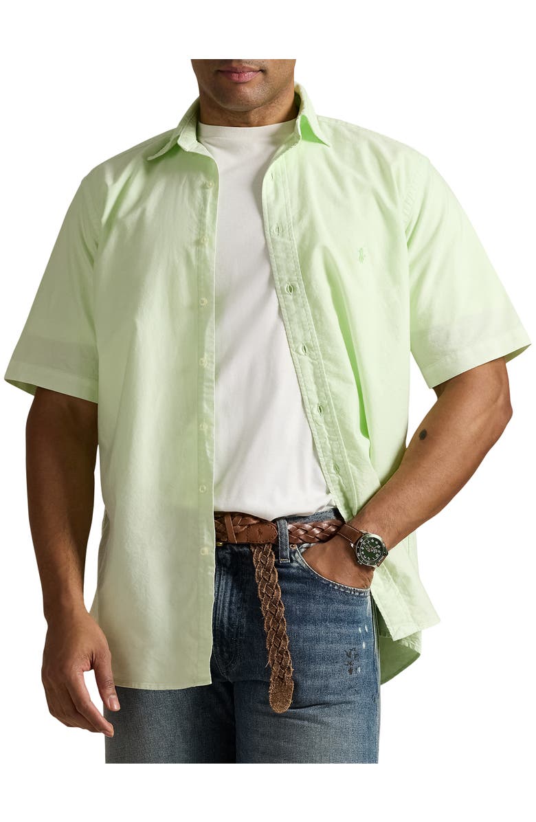 Polo Ralph Lauren Big & Tall Mineral-Dyed Oxford Sport Shirt, Main, color, Leaf