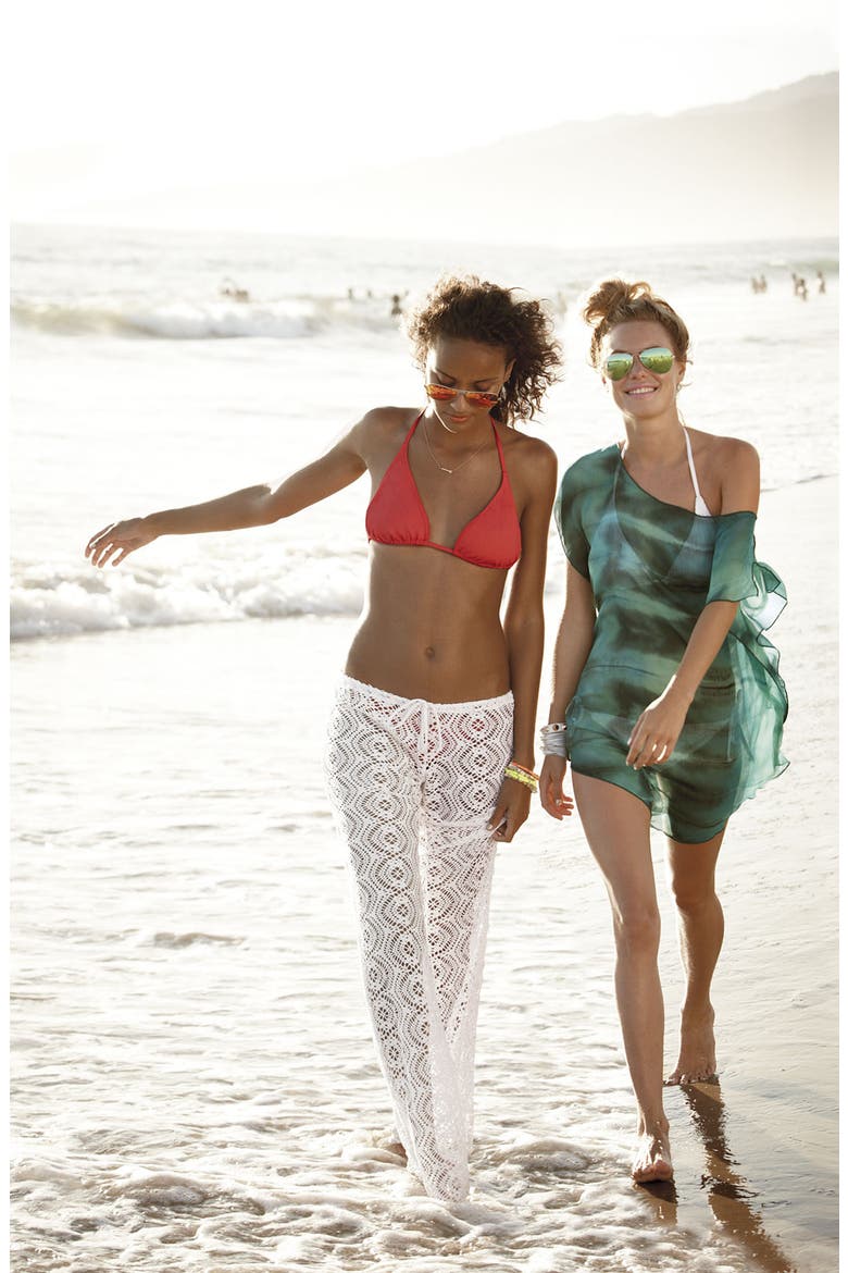 Crochet Cover-Up Pants, Alternate, color, BLACK