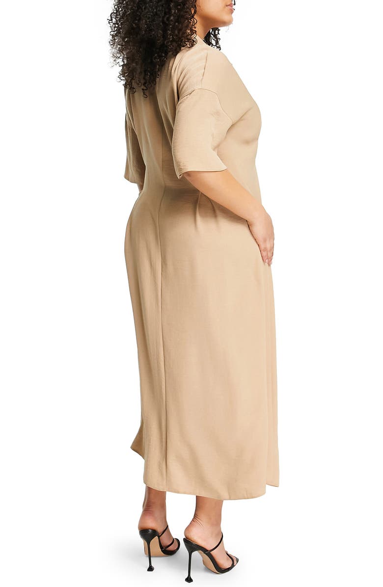 ASOS DESIGN Curve Button-Up Midi Dress, Alternate, color, 