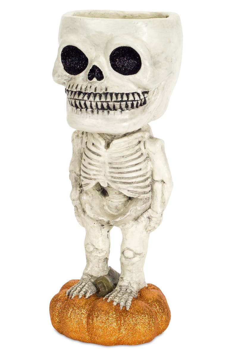 Melrose Gifts Halloween Skeleton Candy Dish, Main, color, 
