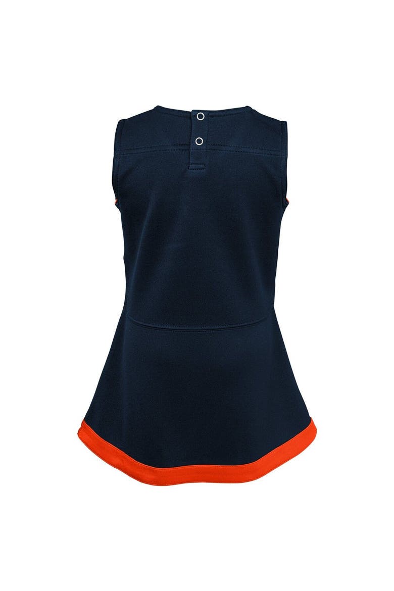 Girls Toddler Navy Chicago Bears Cheer Captain Dress with Bloomers, Alternate, color, Navy