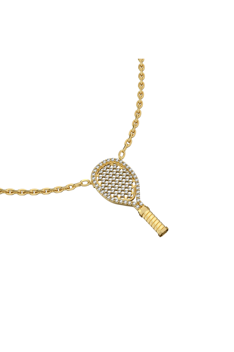The Tennis Necklace, White Diamond Pavé, Alternate, color, Gold / White Diamond