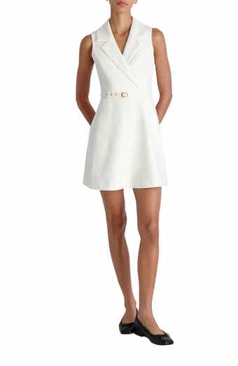 Azra Belted Sleeveless Twill Minidress