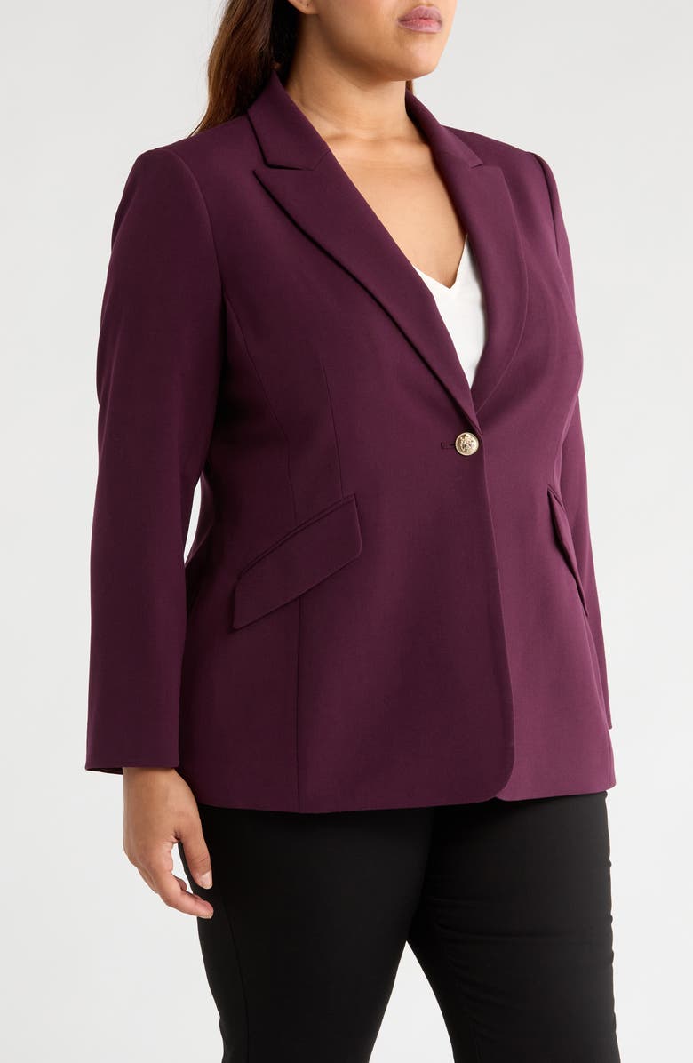Tahari ASL One-Button Jacket, Alternate, color, Plum