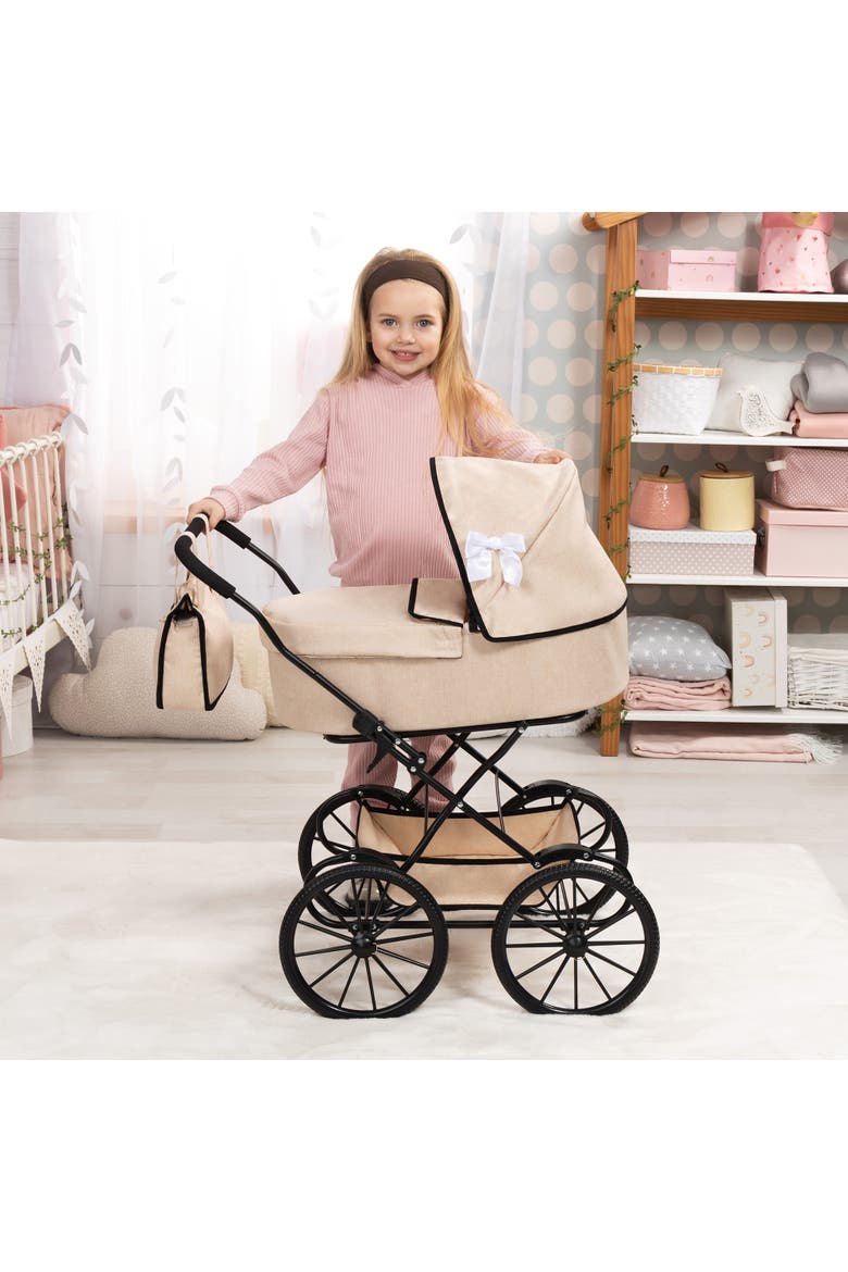 Doll Pram Classic, Bassinet Push Stroller, For Dolls Up To 18 Inches, Kids 3+, Alternate, color, Multicolored