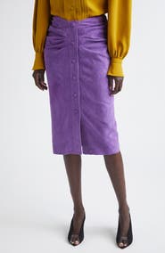 Valentino Ruched Suede Skirt