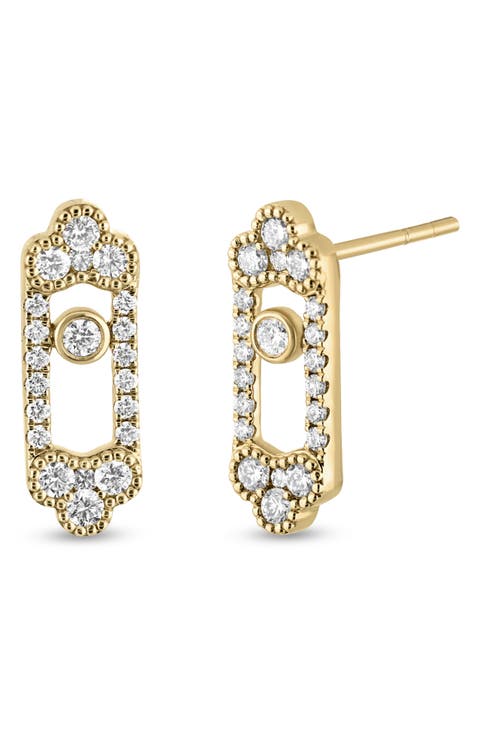 Getty 18k Gold Diamond Stud Earrings
