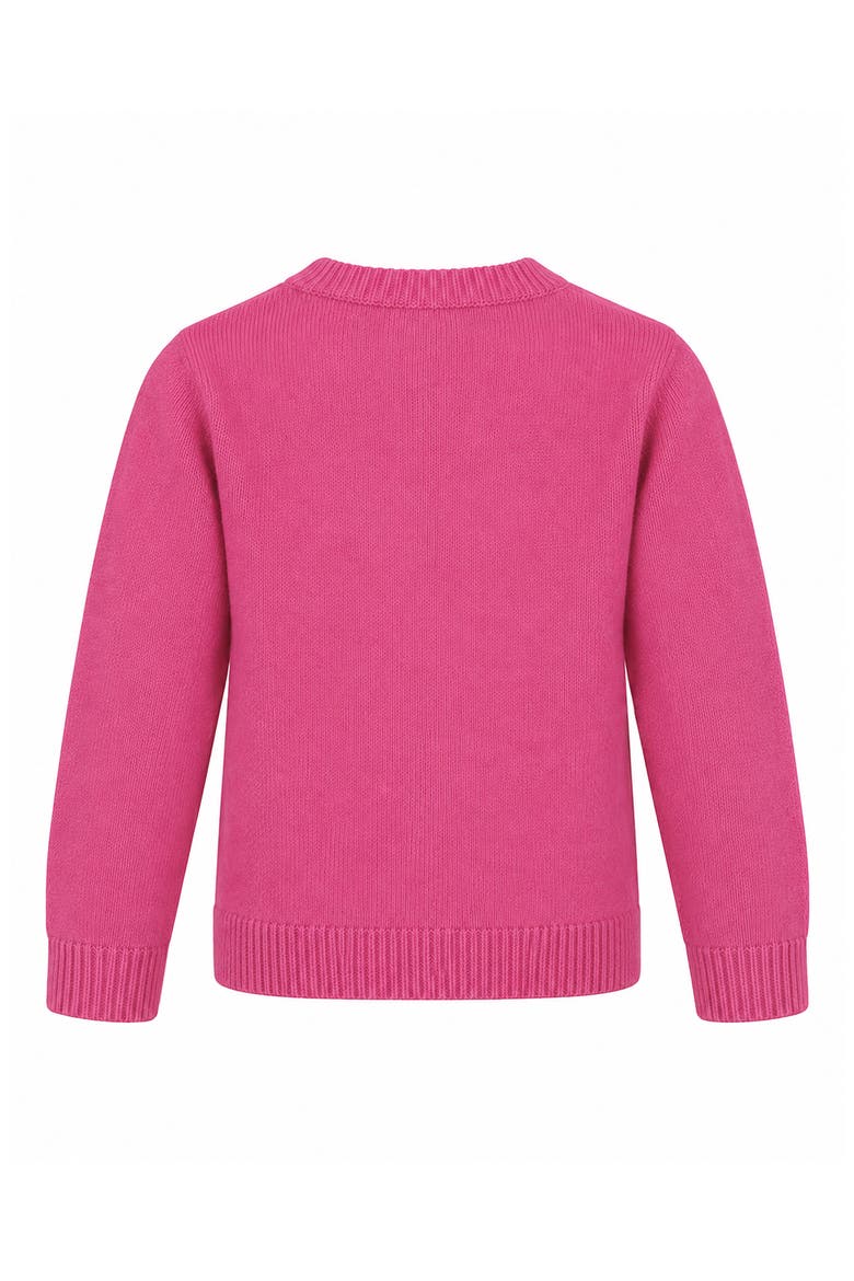 Kids' Christmas Tree Eyelash Sweater, Alternate, color, BRIGHTPINK