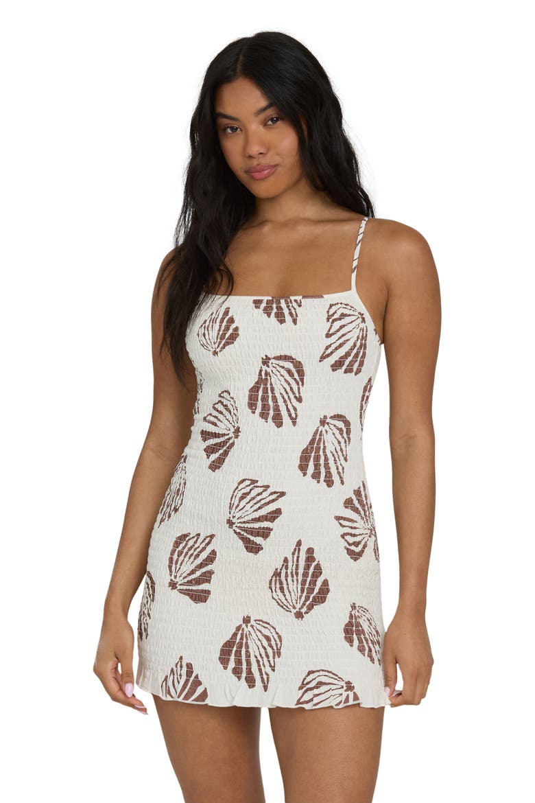 So Bright Shell Print Minidress, Alternate, color, SALT CRYSTAL