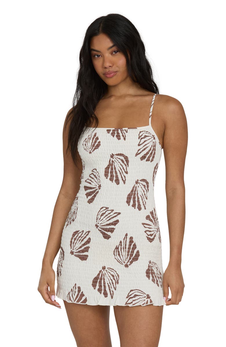 Billabong So Bright Shell Print Minidress, Alternate, color, Salt Crystal