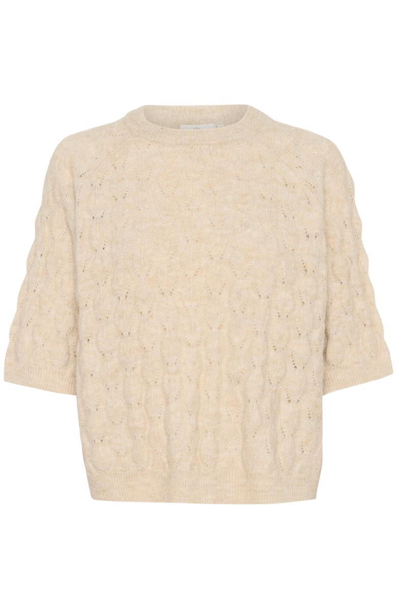 Kaffe Malene Half Sleeve Round Neck Pullover, Alternate, color, Feather Gray Melange