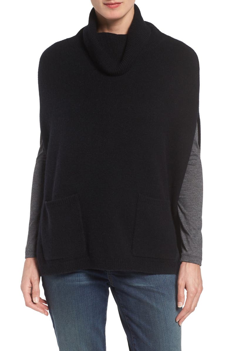 Halogen<sup>®</sup> Knit Cashmere Turtleneck Poncho, Main, color, 