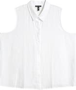 Eileen Fisher Organic Linen Sleeveless Button-Up Shirt