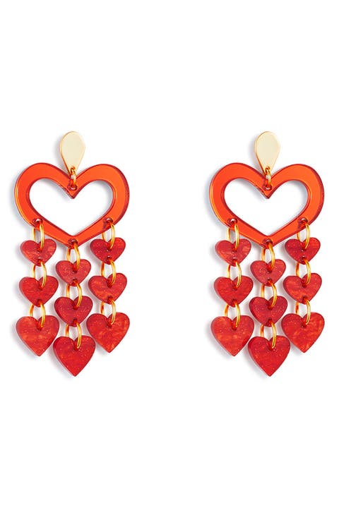 Heart Chandeliers - Sienna Red