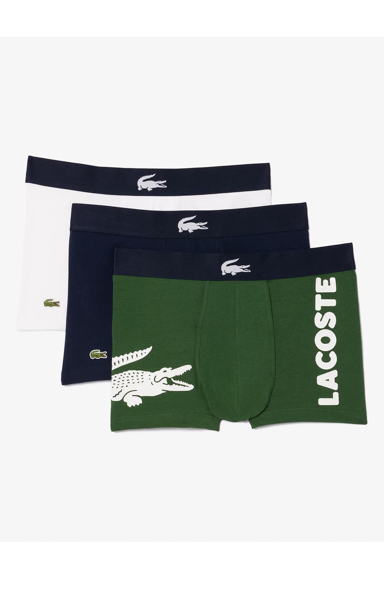 Lacoste Assorted 3-Pack Logo Trunks, Main, color,