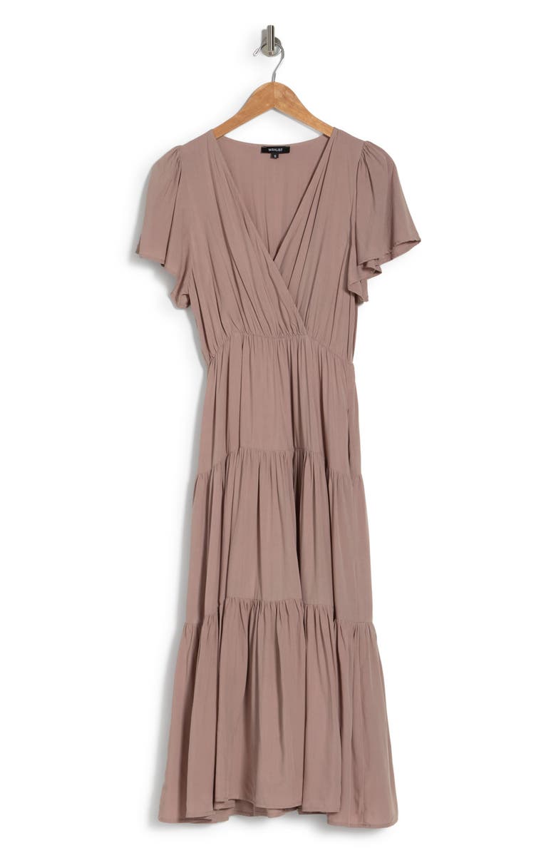 WISHLIST Flutter Sleeve Tiered Maxi Dress, Alternate, color, 