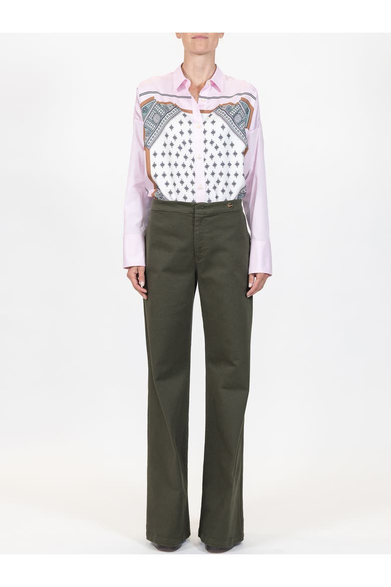 Jane High waist flare pant jeans twill, Alternate, color, Green
