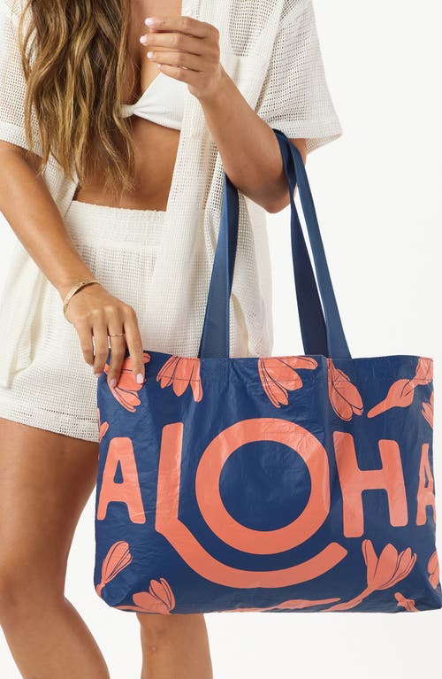 Aloha Collection Heipua Holo Holo Reversible Water Resistant Tyvek® Tote In Blue