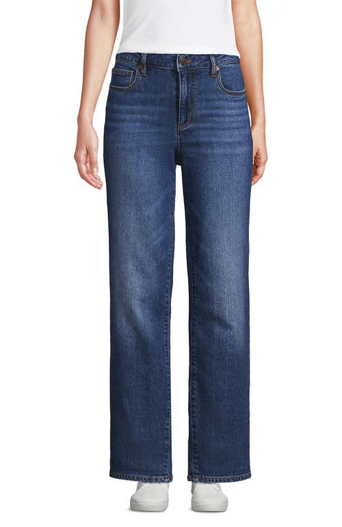 Shop Lands' End Soft Denim Mid Rise Boyfriend Jeans In Indigo Tide Blue