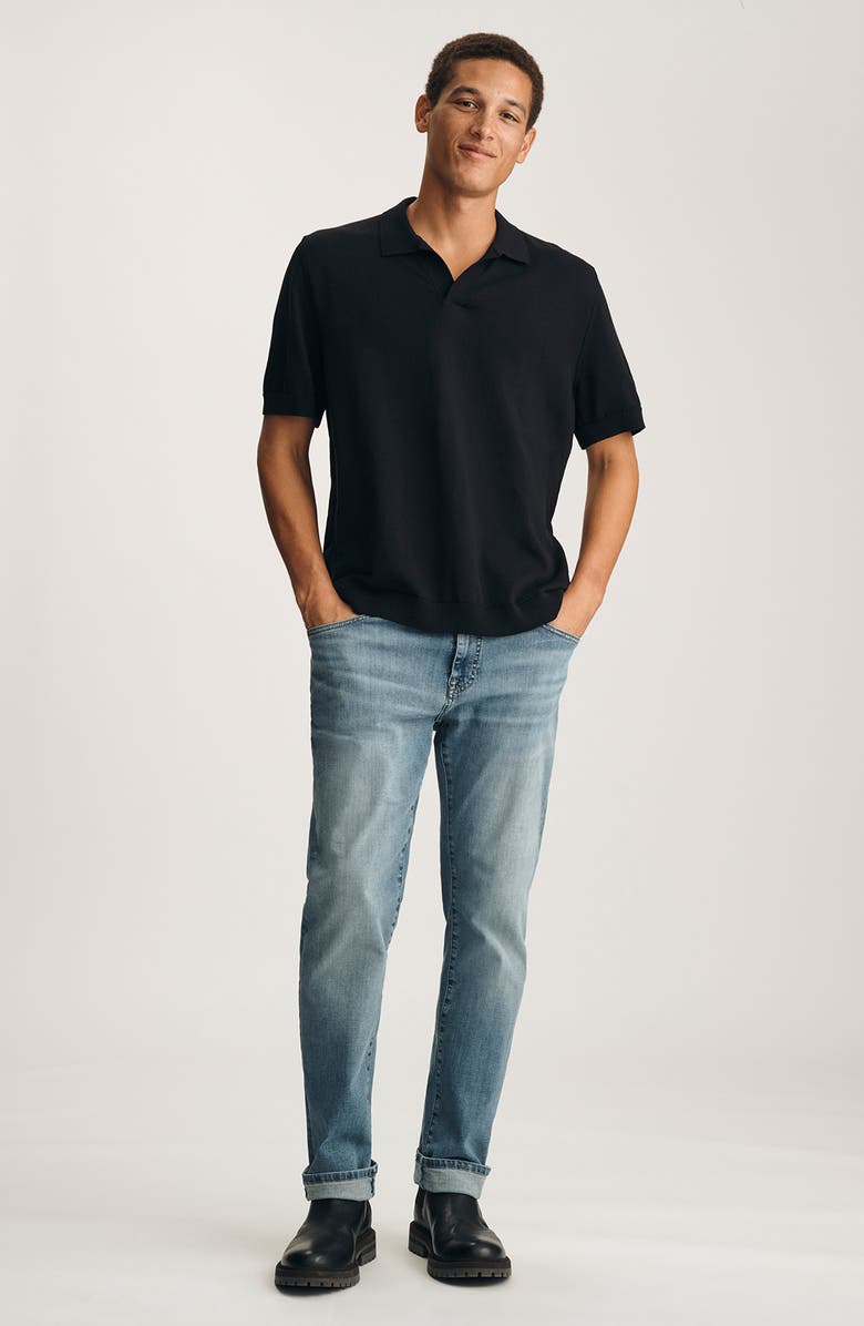 Mavi Jeans Short Sleeve Cotton Polo Sweater, Alternate, color, Black