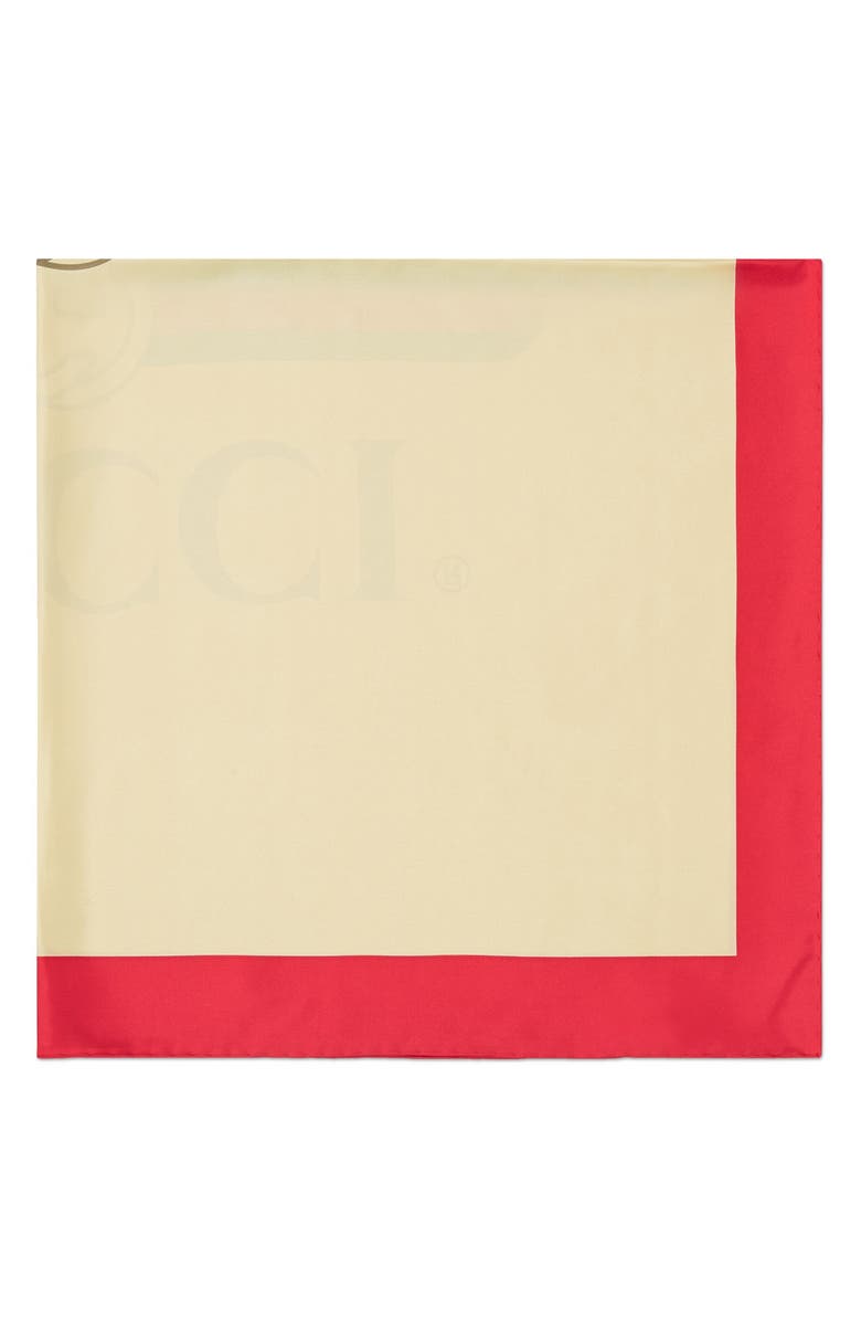 Gucci Future Logo Silk Twill Scarf, Alternate, color,