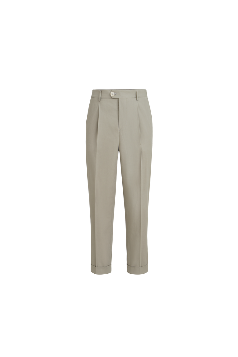 Trousers with pleats, Alternate, color, Khaki