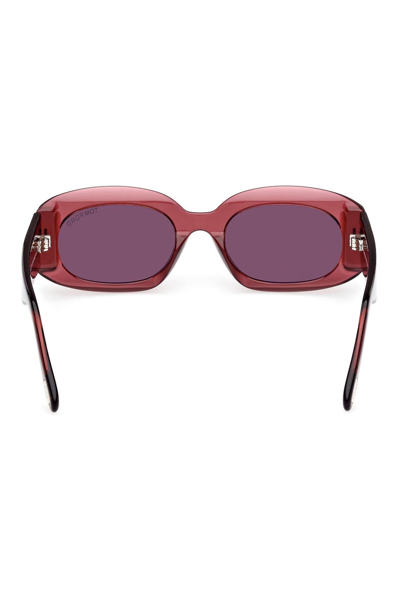 Cielle 52mm Oval Sunglasses, Alternate, color, TRANSPARENT WINE / T LOGO