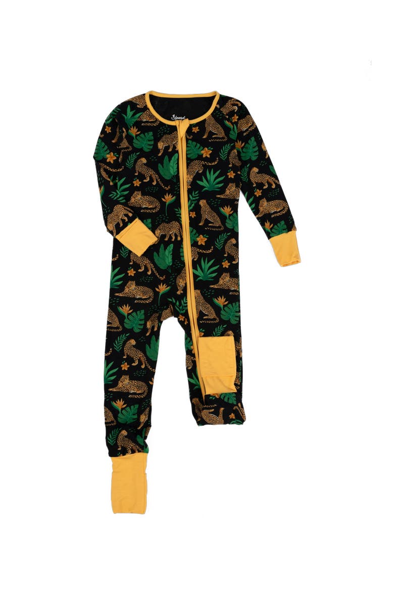 Leveret Viscose Matching Family Holiday Pajama Sleeper, Reindeer & Polar Bear Prints, Alternate, color, Leopard